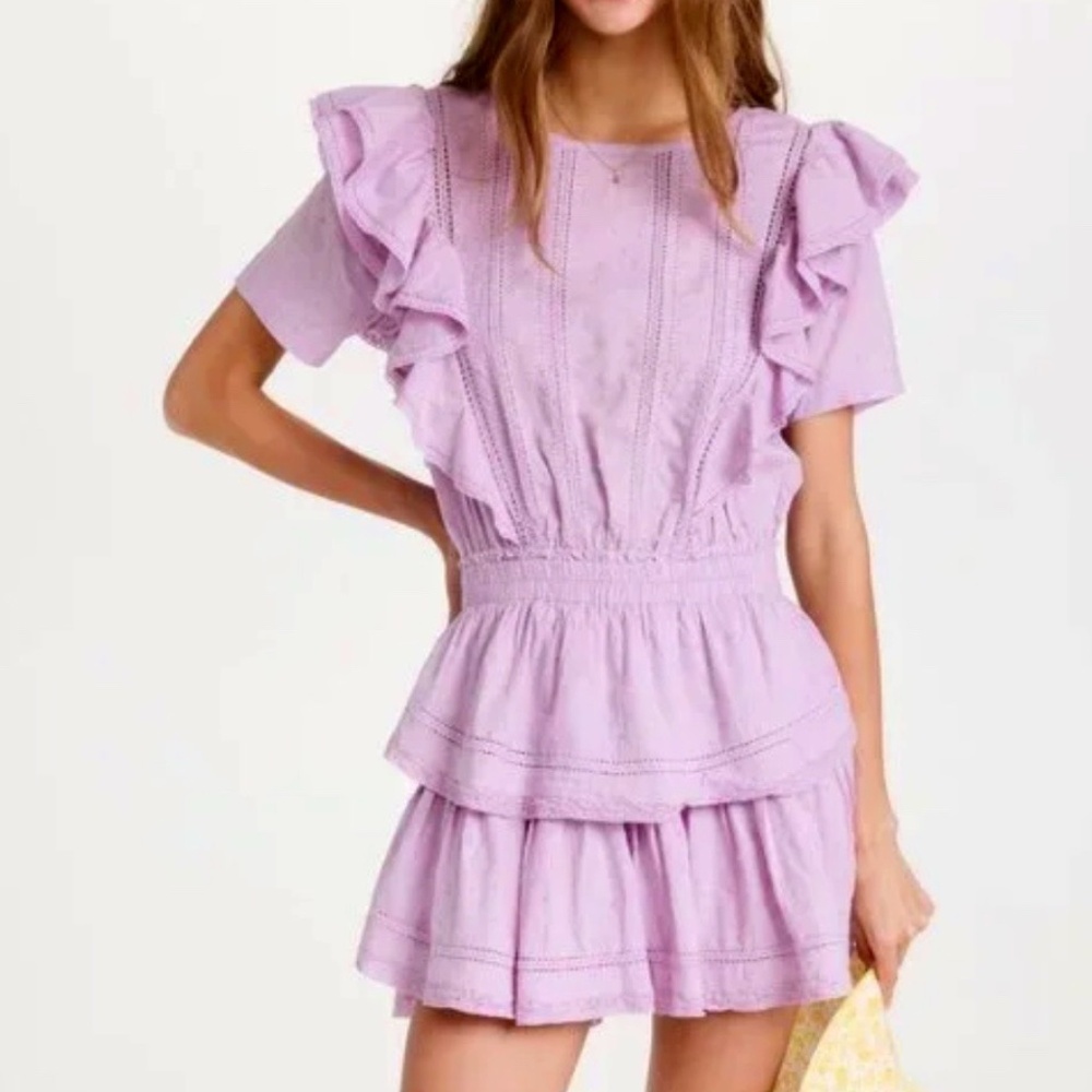 LoveShackFancy Scoop Neck Mini Dress